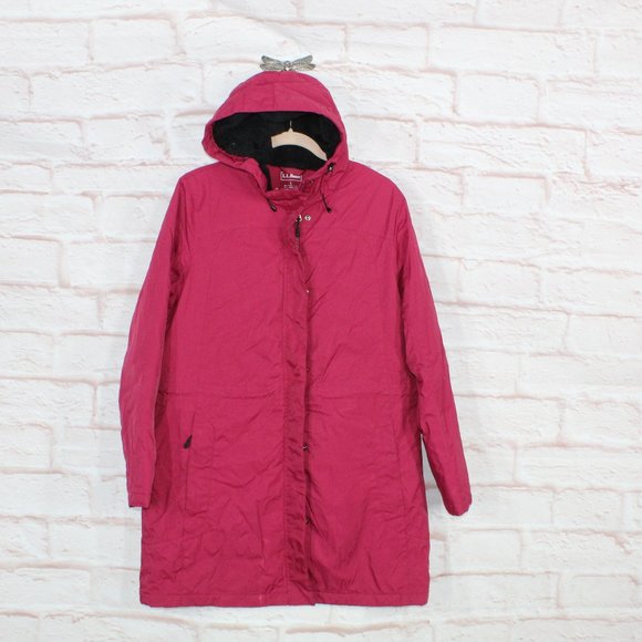 L.L. Bean Jackets & Blazers - LL Bean Red Nylon Hooded Lined Warmer Winter Jacket Size L Reg